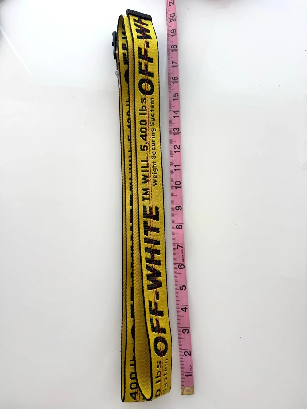 Off-White Industrial Yellow Belt with Black Buckle